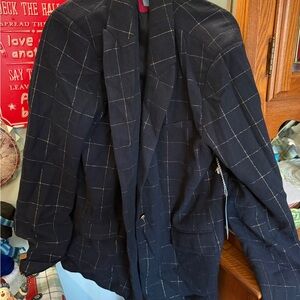 Draper James Dark Blue Windowpane Blazer